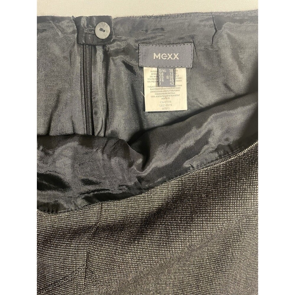 Mexx Skirt Women’s Black Wool Blend Lined Straight Skirt Ruffle Back US Size 8 - Picture 7 of 10